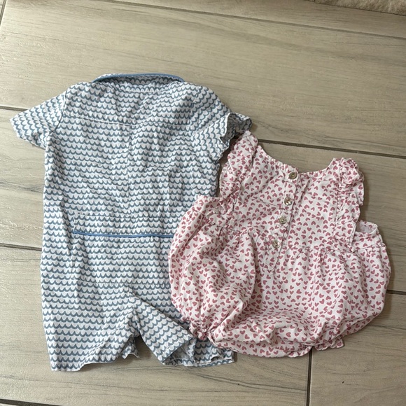 Petite Plume matching TWIN Blue and Pink Baby Outfit Set - Picture 7 of 9